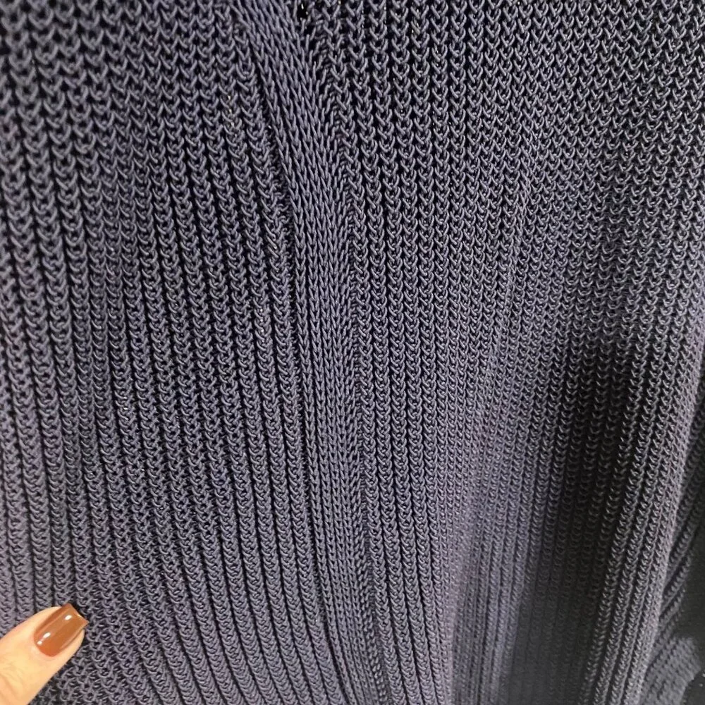 Athleta Highline V-Neck‎ Navy Blue Tunic Sweater Size XS